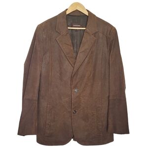 Danier Leather 3 Button Blazer Jacket Brown